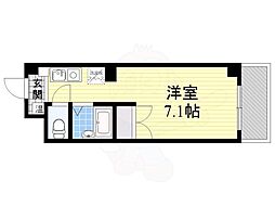 レコルテ千里中央 1Kの間取図画像