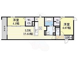 プラティークラテシマ 2LDKの間取図画像