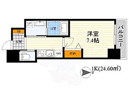 ファーストフィオーレ江坂レガリス 1Kの間取図画像