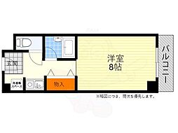 グランボア 1Kの間取図画像