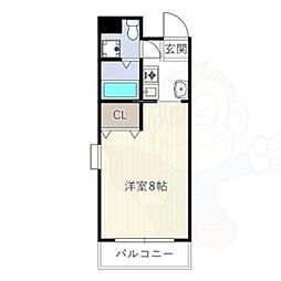 INOVE上山手 1Kの間取図画像