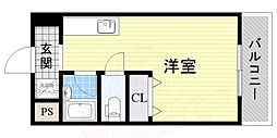 No.3ハイツスリーアロー ワンルームの間取図画像