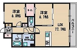 フェアリーガーデン 2LDKの間取図画像