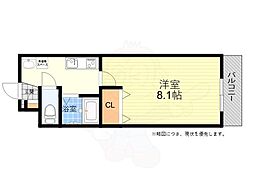 メゾン・ド・正雀 1Kの間取図画像