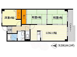 プリムベール向丘 3LDKの間取図画像