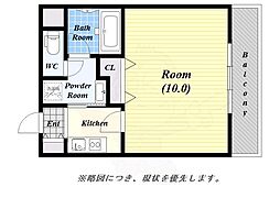 ラメゾンリュミエール・彩都 1Kの間取図画像