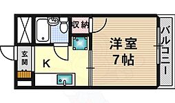 リリカルハウス 1Kの間取図画像