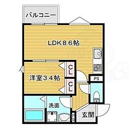 仮)La-Crea池田リーフィア 1LDKの間取図画像