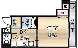 ウエストサイド江坂 1DKの間取図画像