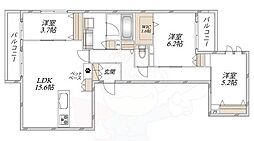 (仮称)吹田市千里山西6丁目へーベルメゾン 3LDKの間取図画像