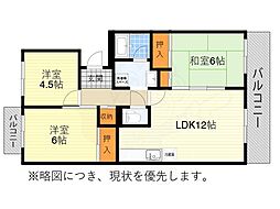フォルク北千里O棟 3LDKの間取図画像