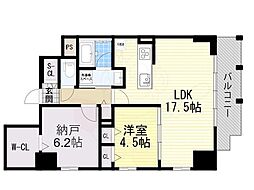 フレール江坂レジデンシャル 1SLDKの間取図画像