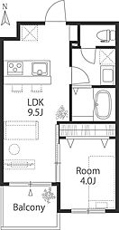 VictoryGarden中落合 1LDKの間取図画像