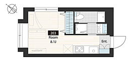 西日暮里レーベルグランデ ワンルームの間取図画像