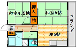 山崎ビル 2DKの間取図画像