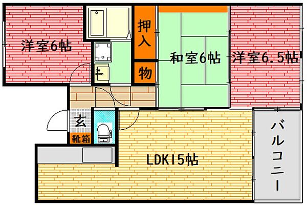 レジデンス梅林 301号室｜広島県広島市安佐南区八木３丁目(賃貸マンション3LDK・3階・65.87㎡)の写真 その2