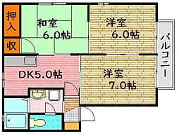 コーポ中島　A棟 1階3DKの間取り