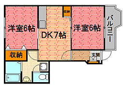 メゾン・ようか 2DKの間取図画像