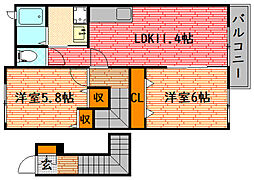 間取図画像 2LDK