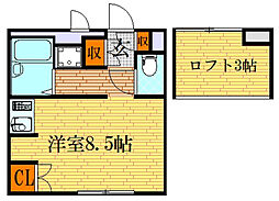 レオパレスマ・メゾン ワンルームの間取図画像