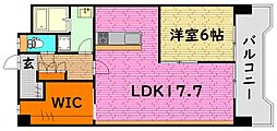 La宇宙 1LDKの間取図画像