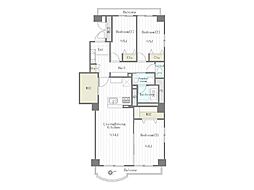 新松戸サンライトパストラル壱番街C棟 3LDKの間取図画像