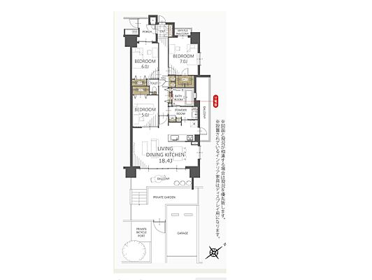 間取り ルネサンスアリーナ稲毛 1階/-