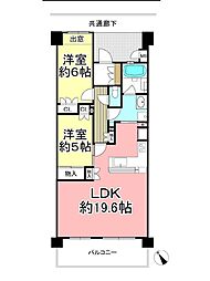 サンクレイドル五井弍番館 2LDKの間取図画像