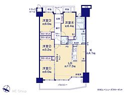 アルファグランデ市川本八幡 4LDKの間取図画像