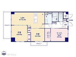 ハイラーク千葉 2SLDKの間取図画像
