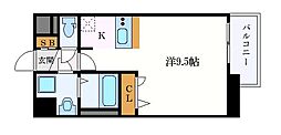 プレサンス上前津リラシス 7階ワンルームの間取り