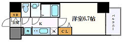 プレサンス新栄アーバンフロー 5階1Kの間取り