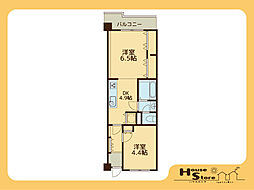 川口中青木第2ローヤルコーポ 2DKの間取図画像