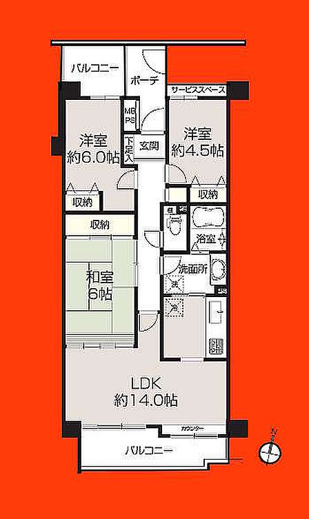 3LDK 間取り