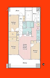 レクセルガーデン鎌ヶ谷ビューステージ 3LDKの間取図画像