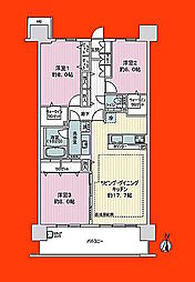 ルネ・アクシアム4 3LDKの間取図画像