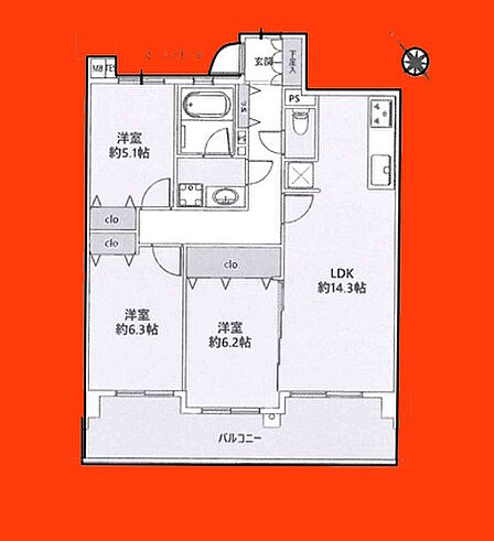 3LDK 間取り