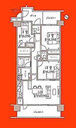 アクアフォレスタルネ稲毛アクア棟 3LDKの間取図画像