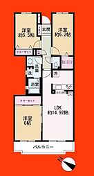 ビューパレー船橋二番街 3LDKの間取図画像