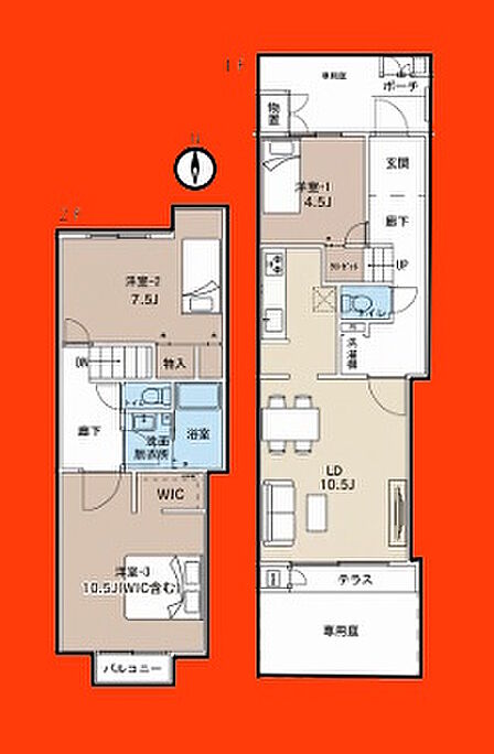 3LDK 間取り
