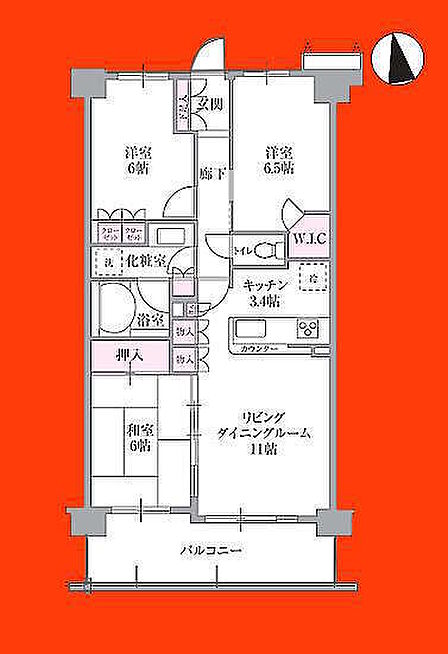 3LDK 間取り