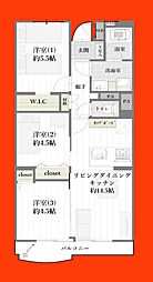 ハイマート幸 3LDKの間取図画像