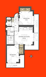 ライオンズマンション新船橋 2DKの間取図画像