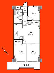 中銀松戸マンシオン 3LDKの間取図画像
