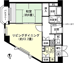 西武ヴィラ苗場クリスタル1号館 1LDKの間取図画像