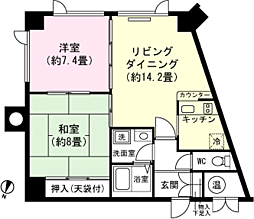 ロイヤルプラザ水上 2LDKの間取図画像