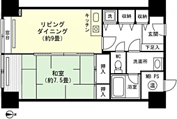 ライオンズマンション石打丸山 1LDKの間取図画像