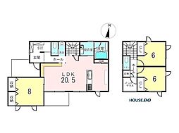 中古戸建　中央三輪3丁目 3LDKの間取り