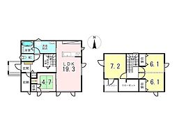 中古戸建　中央三輪3丁目 4LDKの間取り