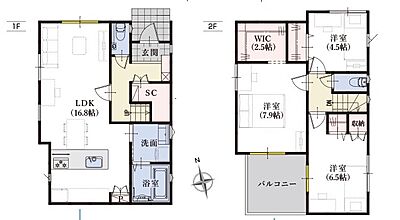 間取り：効率的かつ暮らしのことをしっかり考えた間取りです